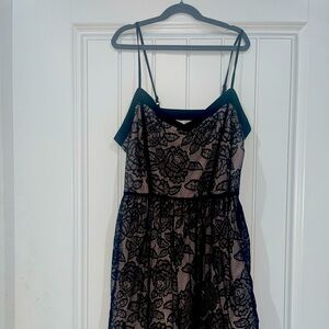 Elegant Black Lace Overlay Dress